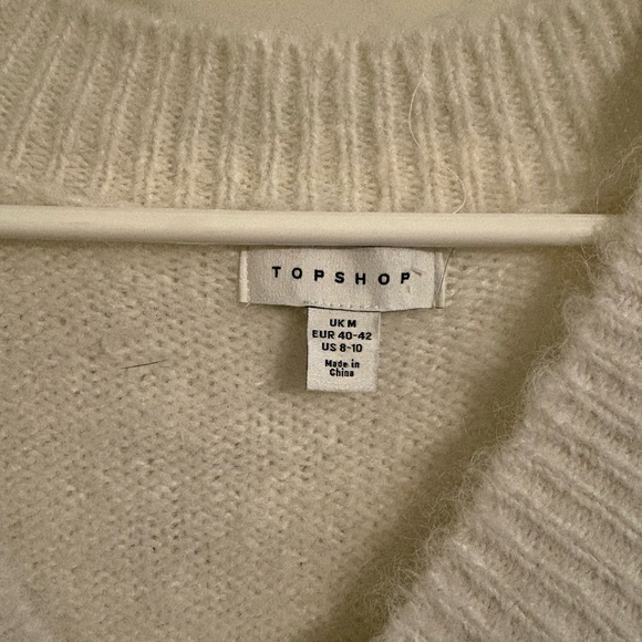 Topshop V-Neck Cream Sweater Vest - Picture 2 of 2